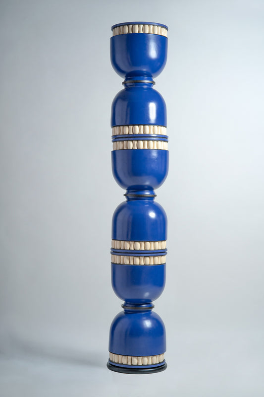 JAIPUR BLUE POTTERY + CHANNAPATNA BEAD STAMBH